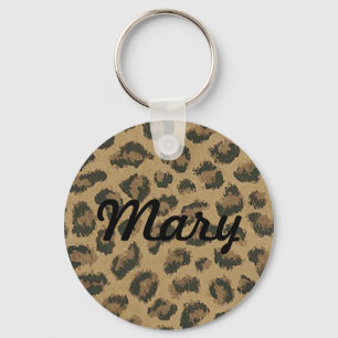 Anpassningsbar Leopard Skin Nyckelring