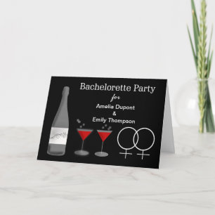 Anpassningsbar Lesbisk Bachelorette Party-inbjudan Inbjudan