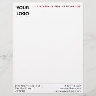 Anpassningsbar Letterhead med Business Logotyp Nam Brevhuvud