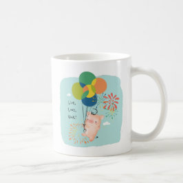 [Anpassningsbar] Levande Kärlek Oink Balloon Gris  Kaffemugg
