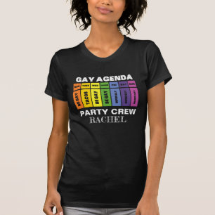 Anpassningsbar LGBT Party Crew Gay Agenda Rainbow T Shirt
