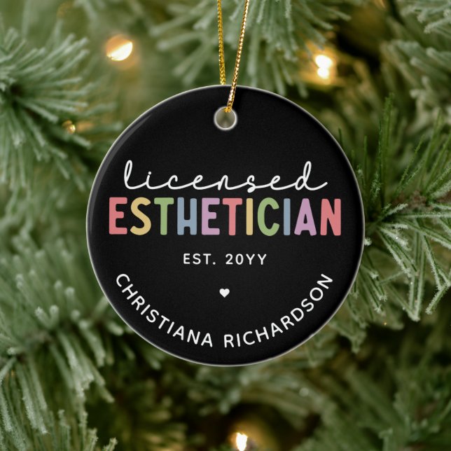 Anpassningsbar Licensed Esthetician Cosmetolog Julgransprydnad Keramik (Träd)