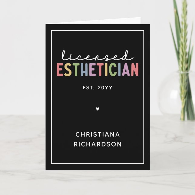 Anpassningsbar Licensed Esthetician Cosmetolog Kort (Framsida)