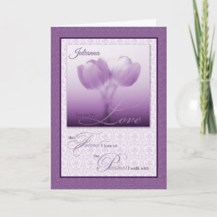 Anpassningsbar Life Partner Birthday Lila Tulips Kort