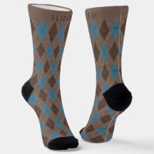 Anpassningsbar Light Blue Mörk Brown Grått Argyle 