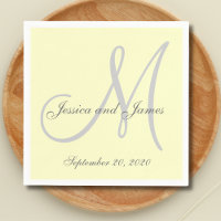 Anpassningsbar Light Gult Färgad Monogram Papper N