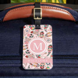 Anpassningsbar Light Mörk Baby Rosa Paisley Mönste Bagagebricka