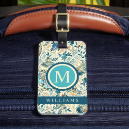 Anpassningsbar Light Mörk blått White Paisley Möns Bagagebricka