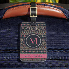 Anpassningsbar Light Mörk Grått Rosa Black Aztec M Bagagebricka