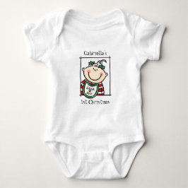 Anpassningsbar Light Skin Tone Baby Första jul T Shirt