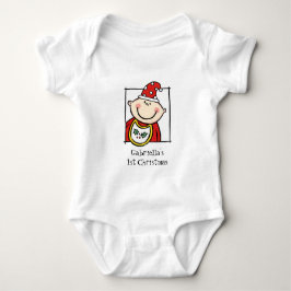 Anpassningsbar Light Skin Tone Baby Första jul T Shirt