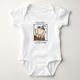 Anpassningsbar Light Skin Tone Baby Första jul T Shirt