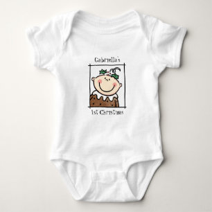 Anpassningsbar Light Skin Tone Baby Första jul T Shirt