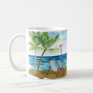Anpassningsbar Lighthouse Handflatan Träd Beach Na Kaffemugg