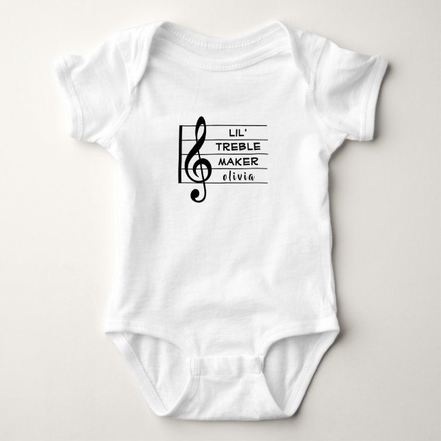 Anpassningsbar Lil Treble Maker Music Design T Shirt (Framsida)