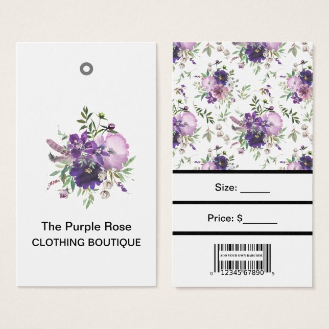 Anpassningsbar Lila blommor Prisa Märkre med Pub-k Visitkort (Framsida & baksida)