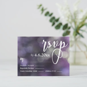 Anpassningsbar Lila Bokeh Light & Typography 32 OS Vykort