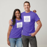 Anpassningsbar Lila Business Namn och Logotyp Bran T Shirt<br><div class="desc">Anpassningsbarnas skjorta för lila har professionellens utformning av logotypen, tillsammans med en ordalydelse för ditt företag namn, slogan, webbplats, plats eller annan information som kan vara personlig. Lägg bara till logotypen till det vita runda bildutrymmet för platshållare och fyll i enligt önskad ordalydelse. Shirt färg och stil kan bytas ut...</div>