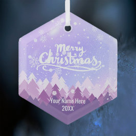 Anpassningsbar Lila Crystal Snö Forest God jul Julgransdekoration