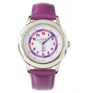 Anpassningsbar Lila Dino Learning Watch Armbandsur