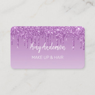 Anpassningsbar Lila Glitter Visitkort