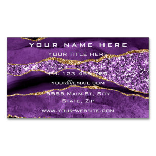 Anpassningsbar Lila Guld Magnetic Business Card-ma Magnetiska Visitkort