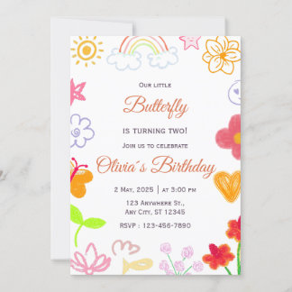 Anpassningsbar Lila Gult Bjud på födelsedag Inbjudningar