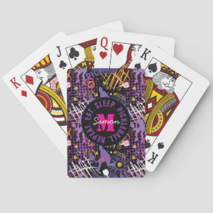Anpassningsbar Lila + gult Pickleball Casinokort