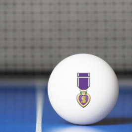 Anpassningsbar lila hjärtmedalj pingisboll