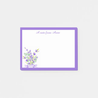 Anpassningsbar Lila Lavender Blommigt PostIT-antec Post-it Block