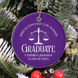 Anpassningsbar Lila Law School Student Photo jul Julgransprydnad Keramik