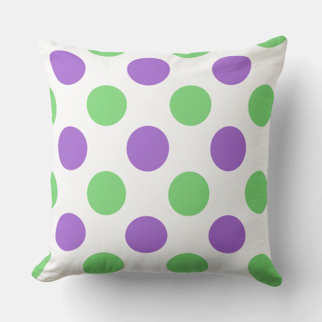 Anpassningsbar Lila Mint Extra Large Polka Dot Pil Kudde (Framsida)