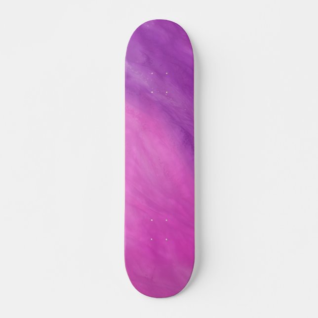 Anpassningsbar Lila och Rosa vattenfärg Mini Skateboard Bräda 18,5 Cm (Framsida)