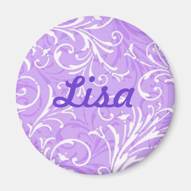 Anpassningsbar Lila Ornamental Magnet (Framsidan)