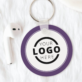 Anpassningsbar Lila Promotional Business Logotyp B Nyckelring