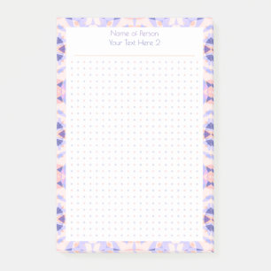 Anpassningsbar Lila Rosa Dot Grid Student Gift Pla Post-it Block