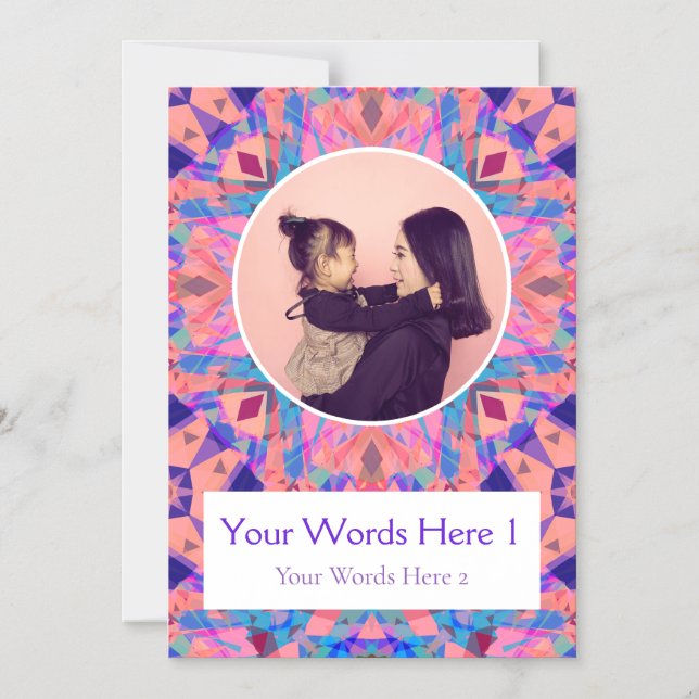 Anpassningsbar Lila Rosa Star Birthday Gift Photo  Magnetisk Inbjudningskort (Framsida)