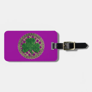 Anpassningsbar Lila Shamrock Celtic Knots Luggage Bagagebricka