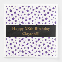 Anpassningsbar Lila Stars med meddelandeFödelsedag