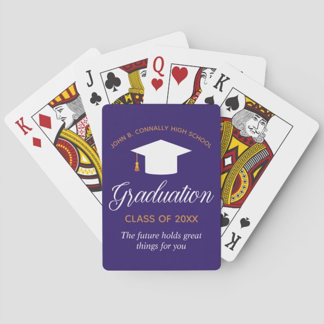 Anpassningsbar Lila Studenten 2025 Student Gift Casinokort (Baksidan)