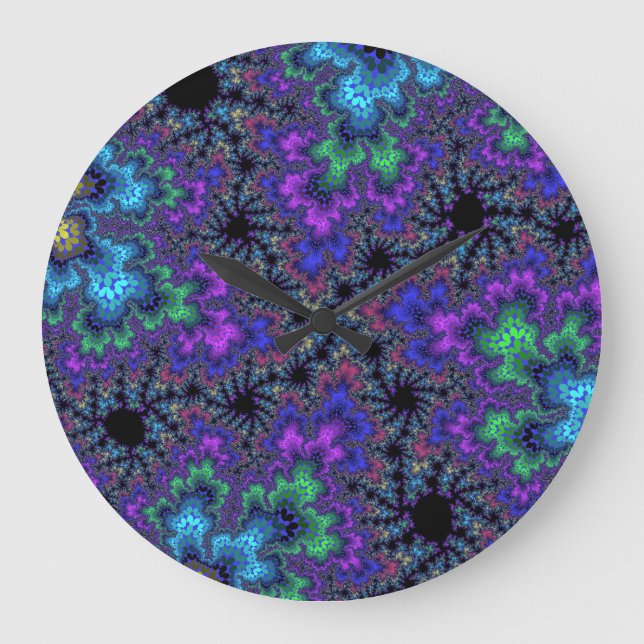 Anpassningsbar Lila Vattenfärgspeckle för stor väg Klocka (Framsida)