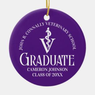 Anpassningsbar Lila Veterinary School Student jul Julgransprydnad Keramik
