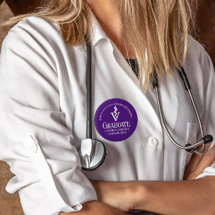 Anpassningsbar Lila Veterinary School Studenten Knapp