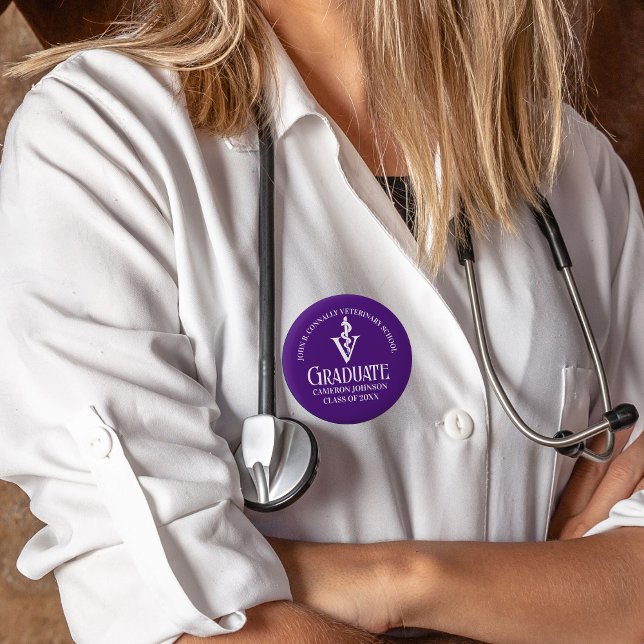 Anpassningsbar Lila Veterinary School Studenten Knapp (Skapare uppladdad)