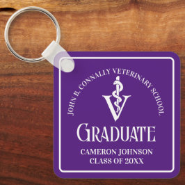 Anpassningsbar Lila Veterinary School Studenten Nyckelring