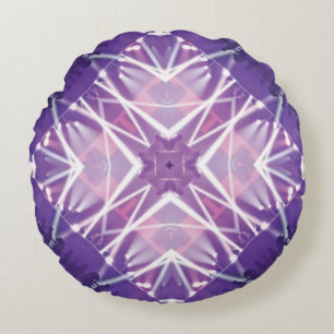 Anpassningsbar Lila Vitvit Designad runda Pillow Rund Kudde