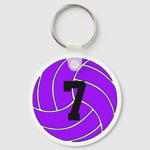 Anpassningsbar Lila Volleyball Keychain (Nyckelrin Nyckelring