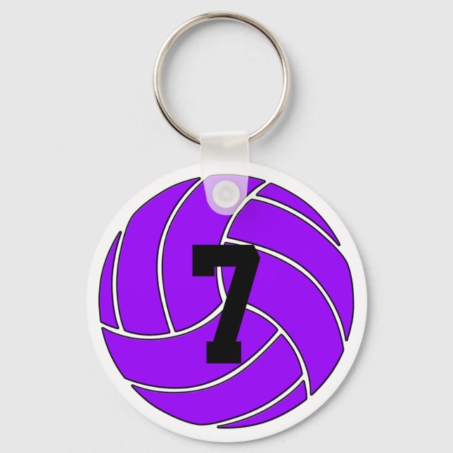 Anpassningsbar Lila Volleyball Keychain (Nyckelrin Nyckelring (Framsida)