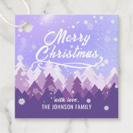 Anpassningsbar Lila White Snö Fredlig jul i skogen Gåvor Etiketter