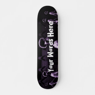 Anpassningsbar Lila X-Ray Skeletons Midnight Strol Old School Skateboard Bräda 18 Cm